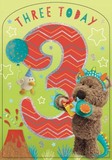 Picture of THREE TODAY BIRTHDAY CARD - BLUE